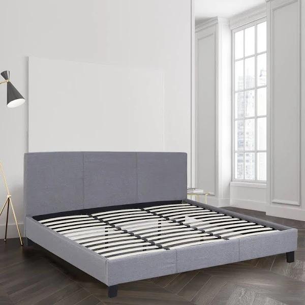 Dublin Luxury Bed With Headboard (Model 2) - Double, Grey