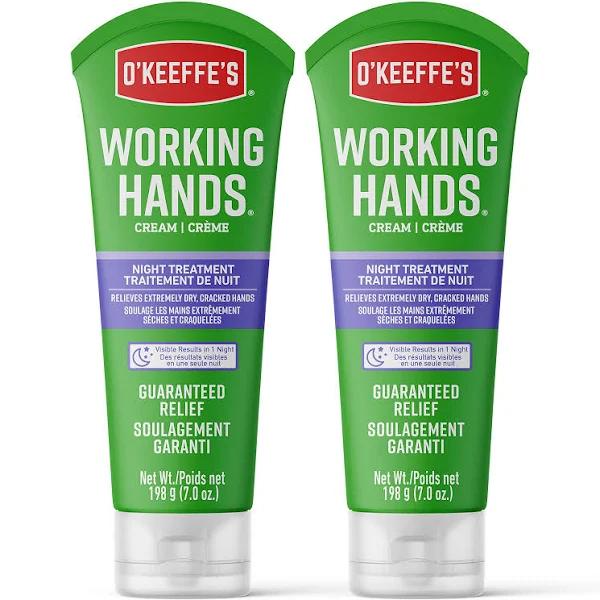 O'Keeffe's Working Hands Night Treatment Hand Cream, 7 oz Tube, (Pack of 2)