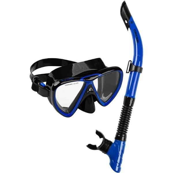 Cressi Ikarus + X-Hale Mask Snorkel Set Black/Blue