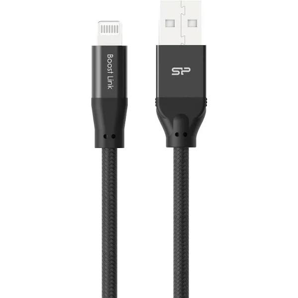 Silicon Power Lightning USB Braided Cable 1m Black - USB Cables