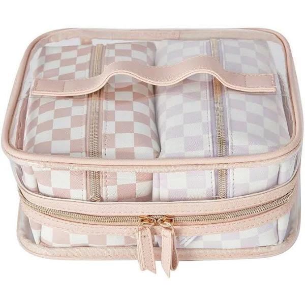 OXX Cosmetics 3 Piece Travel Bag Set - Checkerboard