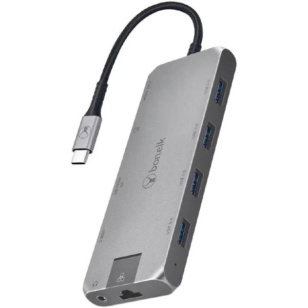 Bonelk Long-Life USB-C To 11-in-1 Multiport Hub - Space Grey