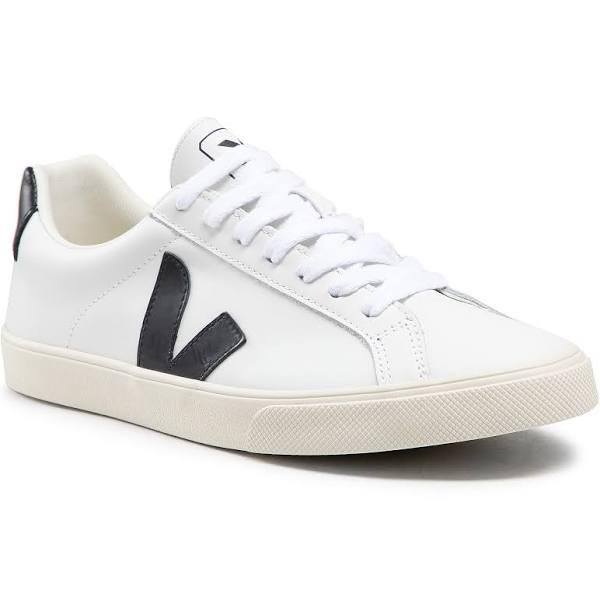 Veja White & Black Leather Esplar Sneakers