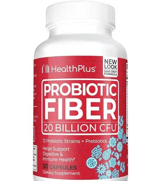 Health Plus, Probiotic Fiber, 20 Billion CFU, 30 Capsules