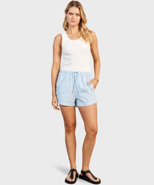 Academy Brand - Women's Blue Shorts - Frankie Poplin Short - Size One Size, 8 at The Iconic