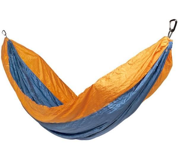 Travel Hammock - Majolica Blue Body & Dark Cheddar Border Single