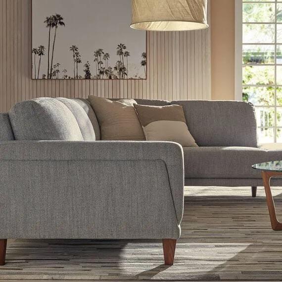 Carnaby Fabric Modular Sofa Grey White by Freedom