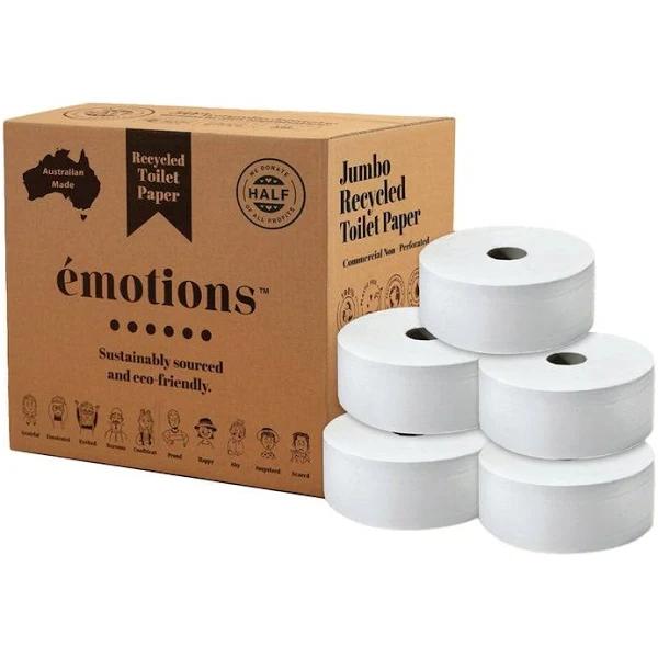 8pc Emotions Recycled Toilet Rolls Melbourne-Made Commercial Size Jumbo Box