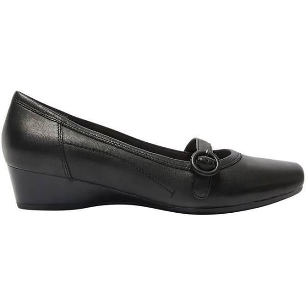 Easy Steps Savoy Heeled Shoes in Black Leather Black 7