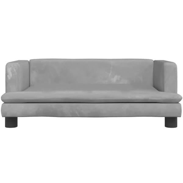 Kids Sofa Light Grey 80x45x30 cm Velvet vidaXL