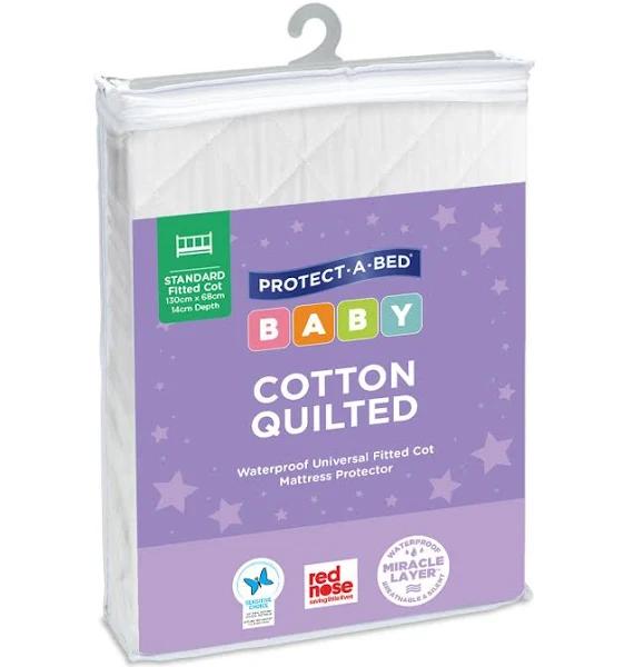 Protect A Bed Cotton Quilted Fitted Cot Mattress Protector