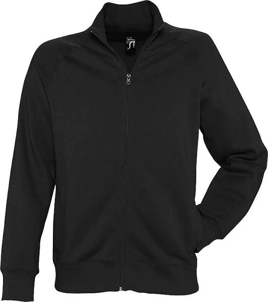 SOLS Mens Sundae Full Zip Sweat Jacket Black Sweat Jacket