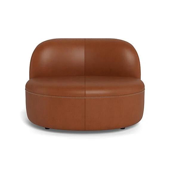 Lune Leather Armless Swivel Chair Caramel by Freedom, 100% Leather SA