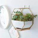 Flower Plant Pot Indoor Outdoor Garden Wall Hanging Succulent Planter Pot Vase Gold