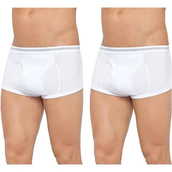 2 Pack Holeproof Bell's Double Seat Mens Brief Undies Underwear White M1788