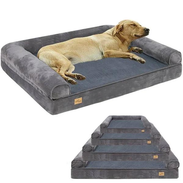 Xxl Large Orthopedic Dog Bed 3-side Comfort Bolster Padded Calming