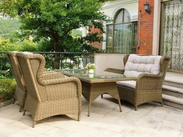 FurnitureOkay Rosebud 4-Piece Wicker Outdoor Lounge Setting — Brown - Earn Everyday Rewards, AfterPay Available