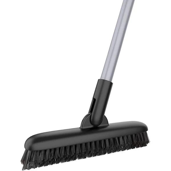 MR.SIGA Grout Scrub Brush with Long Handle, Shower Floor Scrubber for Cleaning, Tile Scrub Brush with Stiff Bristles