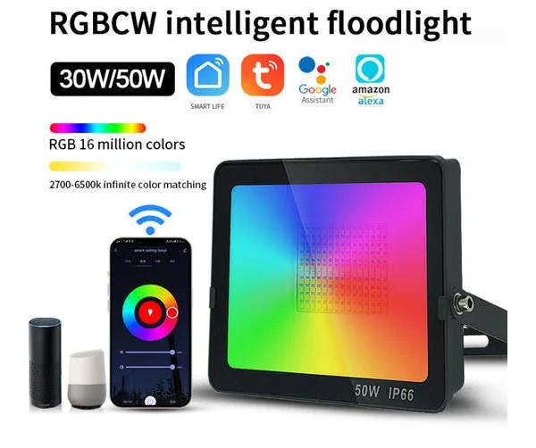 Smart RGB 50W floodlight/dimmable With Remote Control/WiFi And Bluetooth App control/timing And Music Synchronization