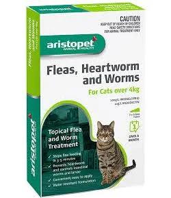 Aristopet Spot On Flea Worm Control For Cats Over 4 Kg Green 3,6,12