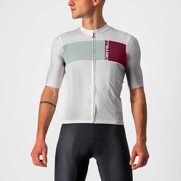 Castelli Prologo 7 Jersey - Silver Grey/Defender Green/Bordeaux