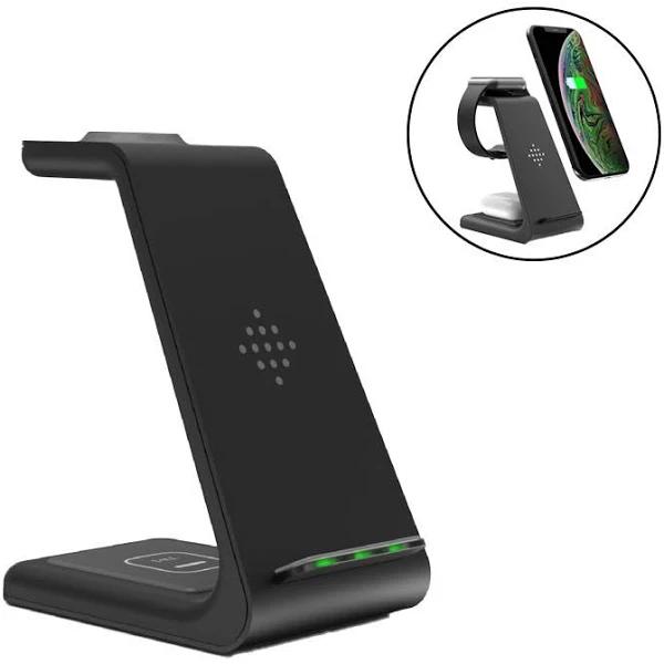 WIWU 3 in 1 Wireless Charger T3 Apple Fast Charging Station For iWatch/iphone/Airpods-Black - AfterPay & zipPay Available