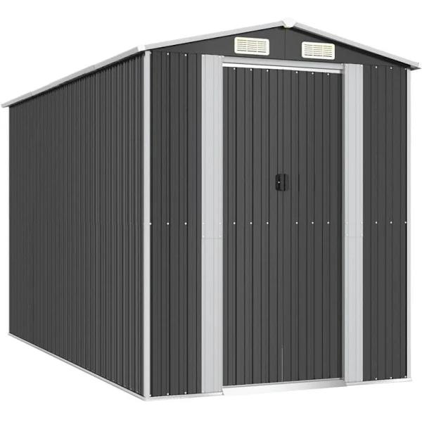 Garden Shed Anthracite 192x357x223 cm Galvanised Steel