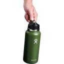 Hydro Flask Wide Mouth Straw Lid - Stainless Steel Reusable Water Bottle - Vacuum Insulated, Dishwasher Safe, BPA-Free, Non-Toxic, Olive, 32 oz