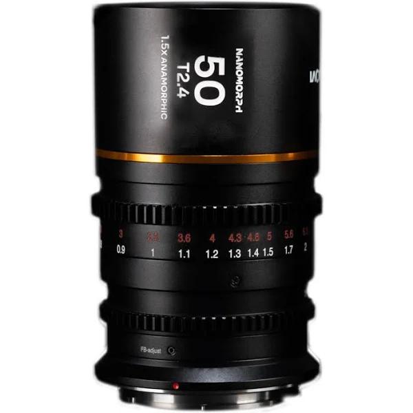 Laowa Nanomorph 50mm T2.4 1.5x S35 Anamorphic Lens - ARRI PL (Default) and EF Mount (Amber)