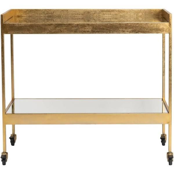 Fenton Mirrored Bar Cart - Gold Leaf