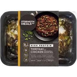 Strength Meals Co High Protein Teriyaki Chicken with Edamame & Brown Rice 350g