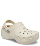 Crocs Women's Classic Platform Lined Clog; Bone, W5