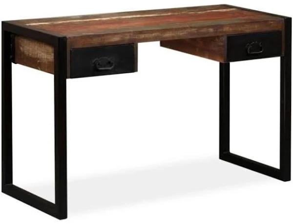 Desk With 2 Drawers Solid Reclaimed Wood 120x50x76 cm