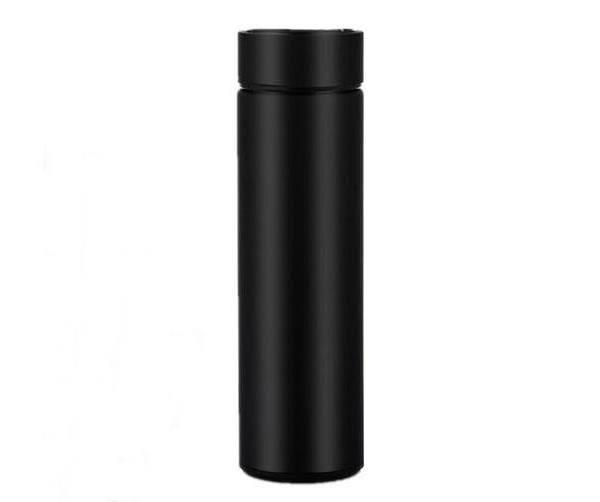 500ml Vacuum Thermos LCD Temperature Display Water Bottle Stainless Steel Double Wall Insulated Cup Black