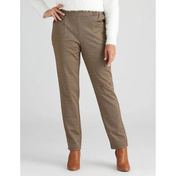 Millers Grey Check Jogger Pants - Size 14 - Womens - Brown Check