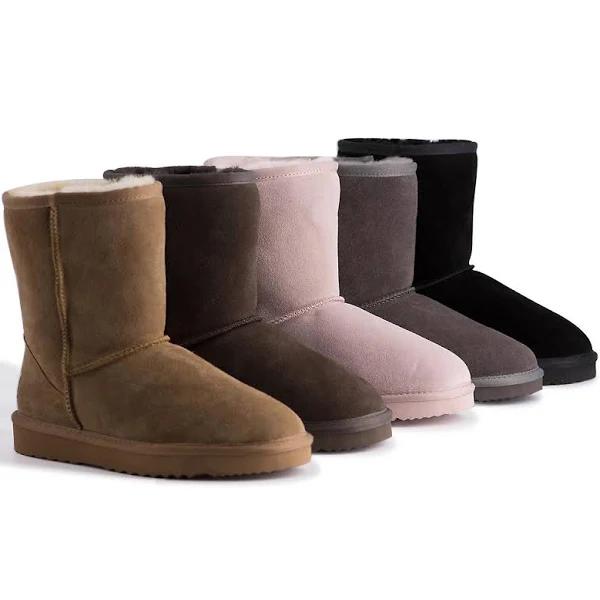 AUS Wooli UGG Mid Calf Sheepskin Boot - Chocolate