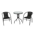 Marquee Black 3 Piece Wicker Bistro Set