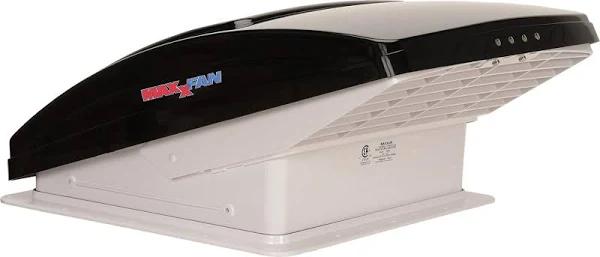 MaxxAir Maxxfan Deluxe Vent, Fan and Vent Cover All in One - Powerful 4-Speed Reversible Fan with Thermostat, Built-in Rain Cover, Exhuast Air Only, F