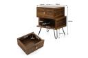 Giantex 2x Wooden Nightstand Bedside Table End Table Storage Shelf Metal Legs Living Room Bedroom w/Drawer