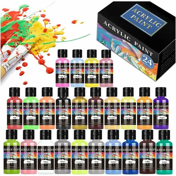 Poppy Crafts Acrylic Paint Set 24 Pack - AfterPay & zipPay Available