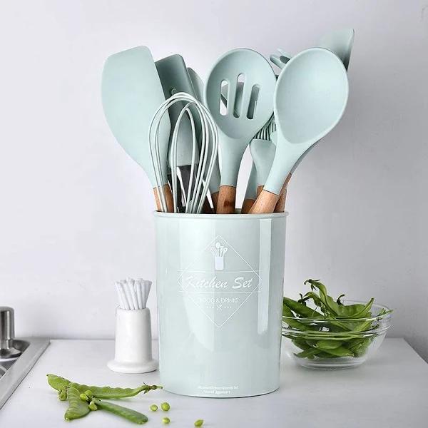 12pcs Silicone Utensils Set | Cookware Baking Tool Bpa Free Mint