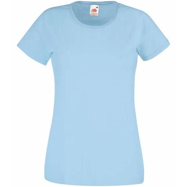 Fruit of The Loom Ladies/Womens Lady-Fit Valueweight Short Sleeve T-Shirt (Pack of 5) Sky Blue S Cotton Ladies Short Sleeve T-Shirt