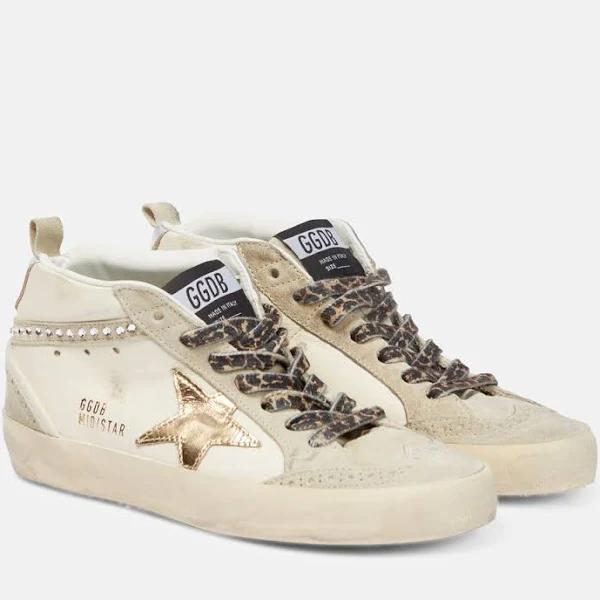 Golden Goose Mid Star Suede and Leather Sneakers