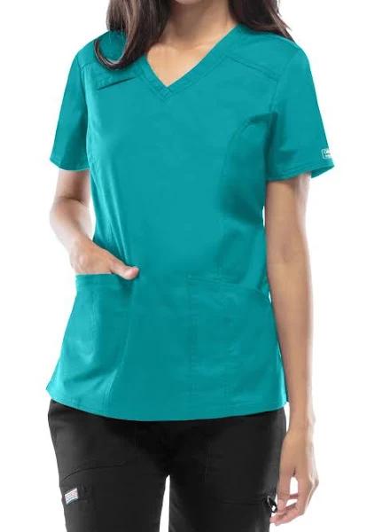 Cherokee Core Stretch 4710 Scrubs Top Womens V-Neck Teal