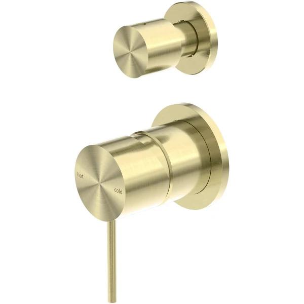 Nero Mecca Shower Mixer With Diverter Separate Back Plate Brushed Gold