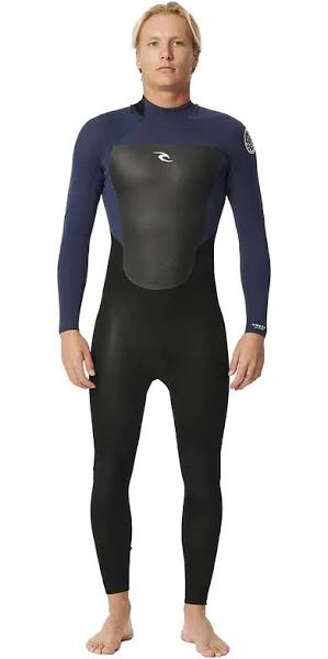 Rip Curl Omega 3/2 mm GB Steamer Long Sleeve Back Zip Neoprene Suit Black L 15IMFS-4099-L