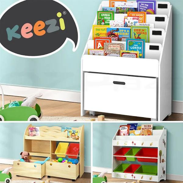 Keezi Kids Bookshelf Magazine Bookcase Children Shelf Rack Storage