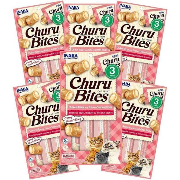 Inaba Churu Bites Chicken Wraps Tuna & Salmon 6 Packs Cat Treats