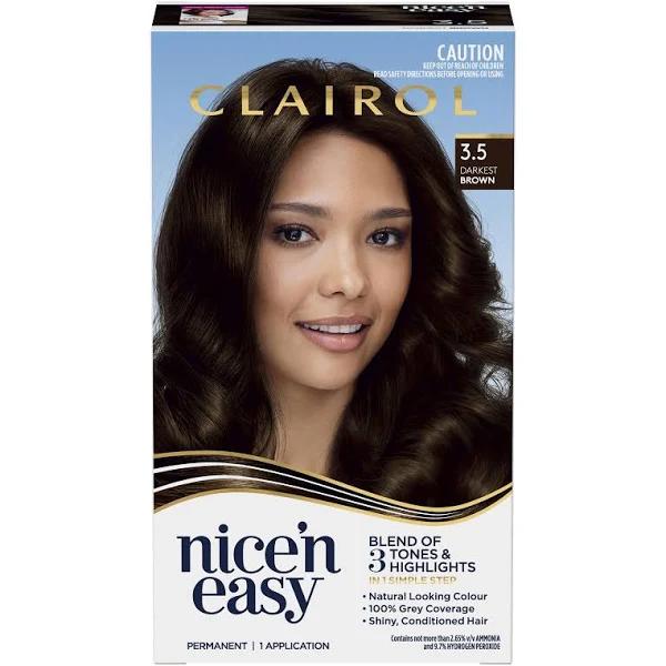 Clairol Nice N Easy 3.5 Darkest Brown Permanent Hair Colour