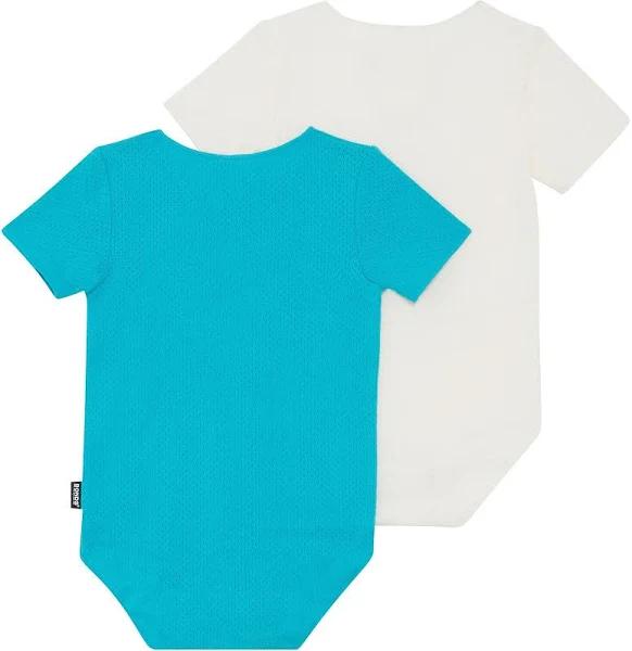 Bonds: Wondercool Eyelet Bodysuit 2 Pack - White/Teal (Size 1)